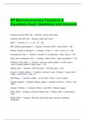 AP Macroeconomics Formulas & Equations Exam Questions and Answers