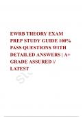   EWRB THEORY EXAM PREP STUDY GUIDE 100% PASS QUESTIONS WITH DETAILED ANSWERS | A+ GRADE ASSURED // LATEST