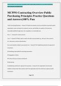 MCPPO Contracting Overview-Public Purchasing Principles Practice Questions and Answers|100% Pass