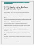 MCPPO Supplies and Services Exam Study Guide Latest Update