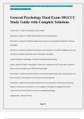 General Psychology Final Exam MGCCC Study Guide with Complete Solutions