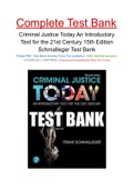 Criminal Justice Today An Introductory Text for the 21st Century 15th Edition Schmalleger Test Bank