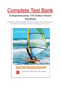 Entrepreneurship 11th Edition Hisrich Test Bank