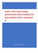 AAPC CPB TEST BANK QUESTIONS WITH COMPLETE SOLUTIONS 2022| GRADED A