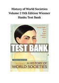 History of World Societies Volume 2 11th Edition Wiesner Hanks Test Bank