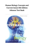 Human Biology Concepts and Current Issues 8th Edition Johnson Test Bank