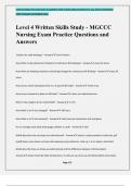 Level 4 Written Skills Study - MGCCC Nursing Exam Practice Questions and Answers