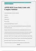 ASWB MSW Exam Study Guide with Complete Solutions