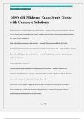 MSN 611 Midterm Exam Study Guide with Complete Solutions