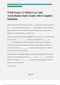 N164 Exam 2 Critical Care and Arrhythmia Study Guide with Complete Solutions