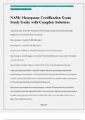 NAMs Menopause Certification Exam Study Guide with Complete Solutions