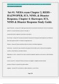 Set #1: NEHA exam Chapter 2, REHS - HAZWOPER, ICS, NIMS, & Disaster Response, Chapter 4: Hazwoper, ICS, NIMS & Disaster Response Study Guide