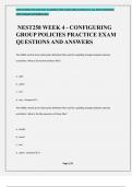 NEST258 WEEK 4 - CONFIGURING GROUP POLICIES PRACTICE EXAM QUESTIONS AND ANSWERS