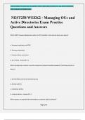 NEST258 WEEK2 - Managing OUs and Active Directories Exam Practice Questions and Answers