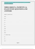 NIHSS GROUP A | PATIENTS 1-6 EXAM STUDY QUESTIONS AND ANSWERS