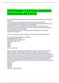 CFIN Chapter 1 & 2 Exam Questions and Answers All Correct 