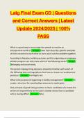 Latg Final Exam CD | Questions and Correct Answers | Latest Update 2024/2025 | 100% PASS