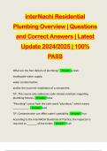 interNachi Residential Plumbing Overview | Questions and Correct Answers | Latest Update 2024/2025 | 100% PASS