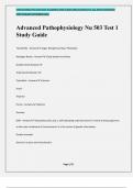 Advanced Pathophysiology Nu 503 Test 1 Study Guide