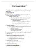 Cardiorespiratory Physiotherapy: Airway Clearance Techniques