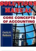 CORE CONCEPTS OF ACCOUNTING 2ND EDITION  BY CECILY A. RAIBORN SOLUTIONS MANUAL