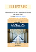 Essentials of Business Law and the Legal Environment 13th Edition Mann Solutions Manual