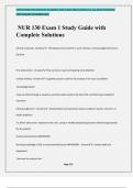 NUR 130 Exam 1 Study Guide with Complete Solutions