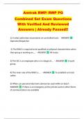 Amtrak RWP/ RWP PG   Combined Set Exam Questions  With Verified And Reviewed  Answers | Already Passed!! 