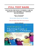 Test Bank for Wong's Nursing Care of Infants and Children 11th Edition Hockenberry