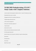 NURB 3050 Pathophysiology EXAM 2 Study Guide with Complete Solutions