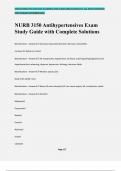 NURB 3150 Antihypertensives Exam Study Guide with Complete Solutions