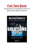 Mechatronics A Foundation Course 1st Edition Silva Solutions Manual