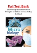 Microbiology Basic and Clinical Principles 1st Edition Norman McKay Test Bank