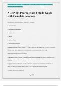 NURP 424 Pharm Exam 1 Study Guide with Complete Solutions