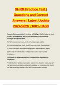 SHRM Practice Test | Questions and Correct Answers | Latest Update 2024/2025 | 100% PASS