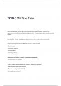 SPMA 1P91 Final Exam Questions and Answers