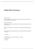 SPMA 3P25 Final Exam Questions and Answers