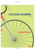 College Algebra 6th Edition Dugopolski Test Bank