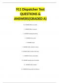 911 Dispatcher Test QUESTIONS & ANSWERS(GRADED A)