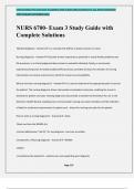 NURS 6700- Exam 3 Study Guide with Complete Solutions