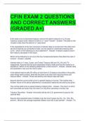 CFIN EXAM 2 QUESTIONS AND CORRECT ANSWERS (GRADED A+)