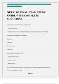 NURS1543 FINAL EXAM STUDY GUIDE WITH COMPLETE SOLUTIONS