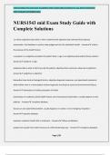 NURS1543 mid Exam Study Guide with Complete Solutions