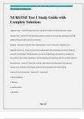 NURS1543 Test 1 Study Guide with Complete Solutions