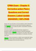 CPMA Exam - Chapter 5: Corrective action Plans | Questions and Correct Answers | Latest Update 2024/2025 | 100% PASS