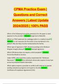 CPMA Practice Exam | Questions and Correct Answers | Latest Update 2024/2025 | 100% PASS