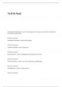 TLETA Final Exam Questions and Answers