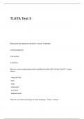 TLETA Test 3 Questions and Answers