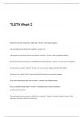 TLETA Week 2 Exam Questions and Answers