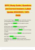 SFPC Study Guide | Questions and Correct Answers | Latest Update 2024/2025 | 100% PASS